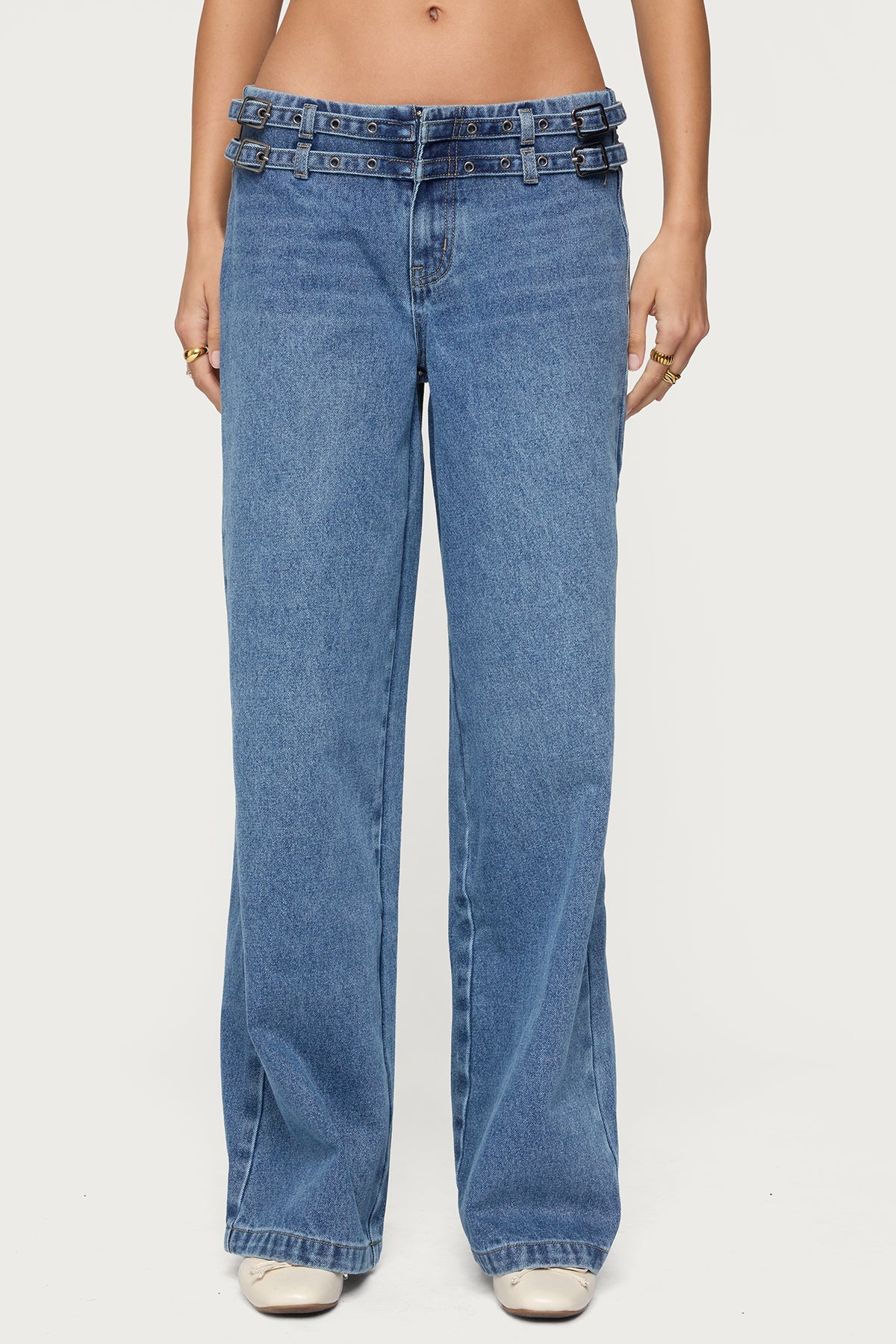 Livia Double Belt Low Rise Jeans