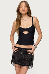 Karin Cut Out Ribbed Tank Top