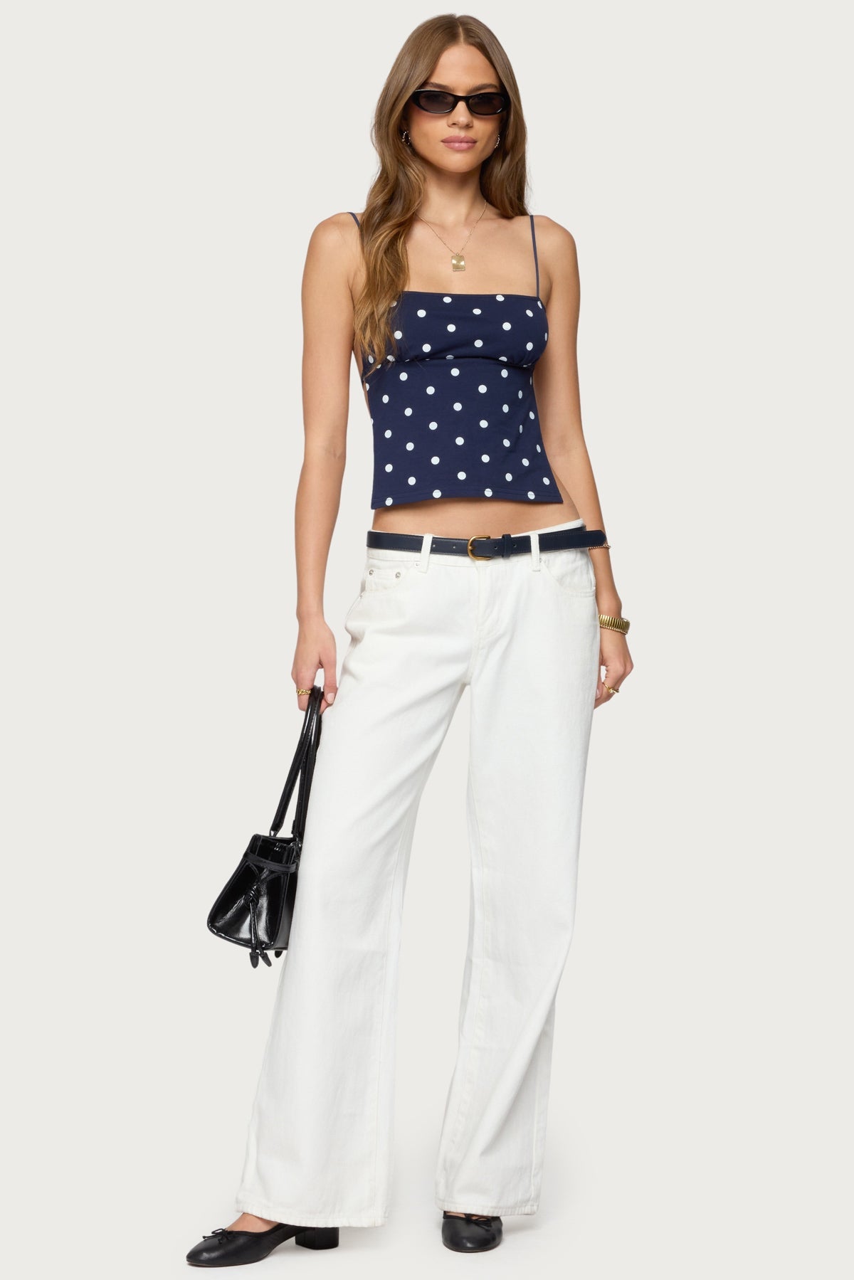 Jinx Polka Dot Open-Back Top