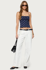 Jinx Polka Dot Open-Back Top