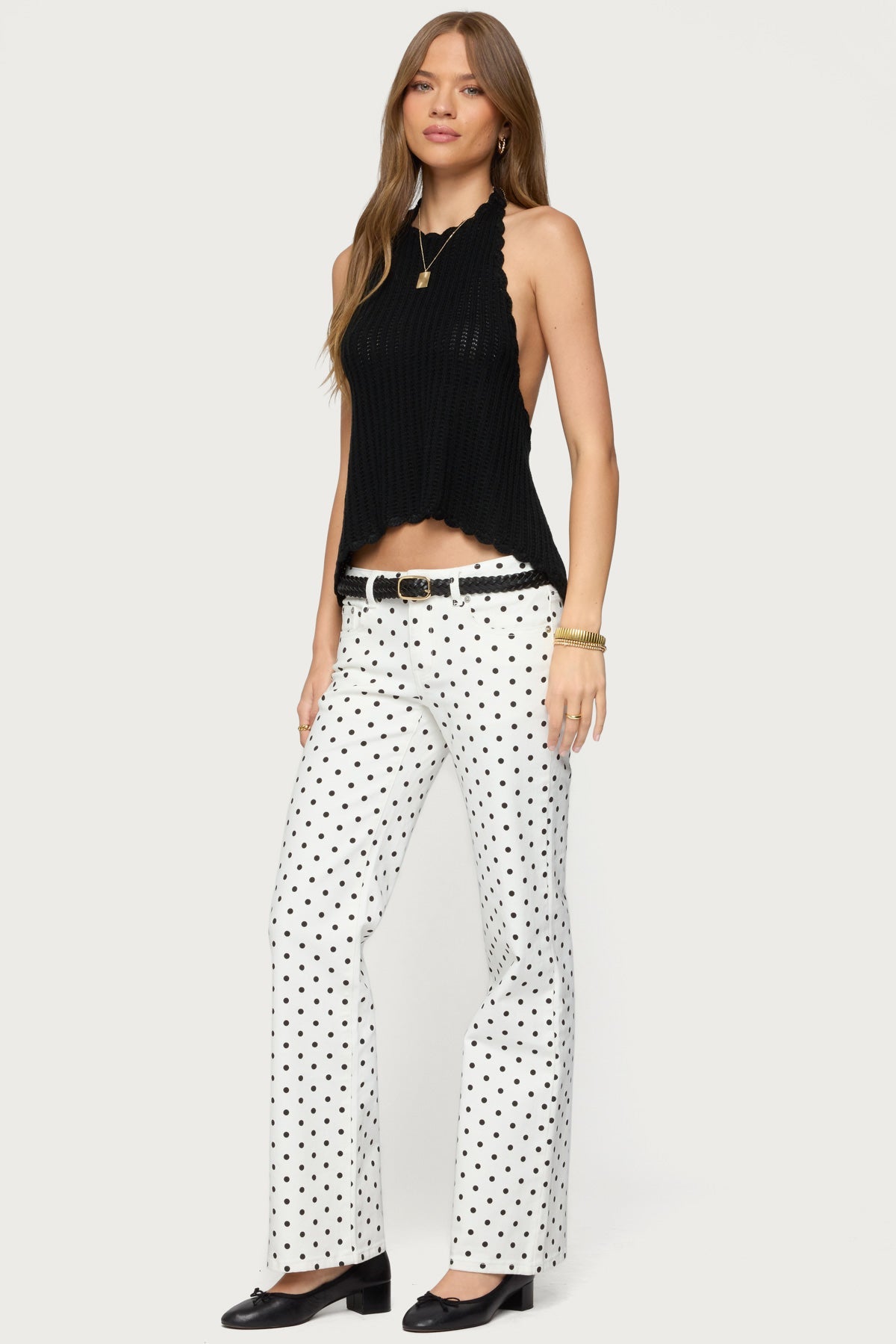 Romily Polka Dot Low Rise Jeans