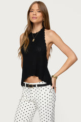 Ivey Backless Crochet Halter Top