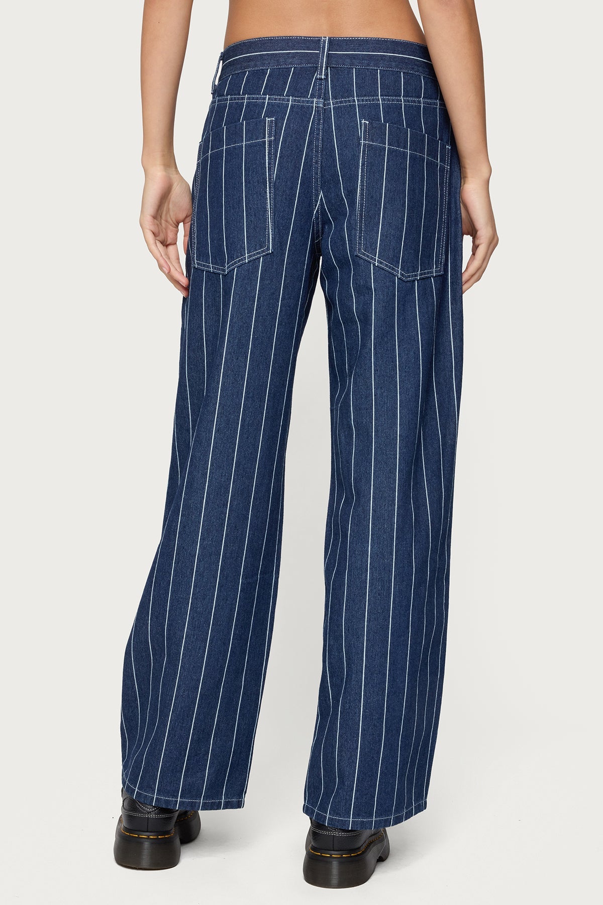 Kyler Pinstripe Low Rise Jeans