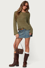 Keiko Studded Denim Mini Skirt