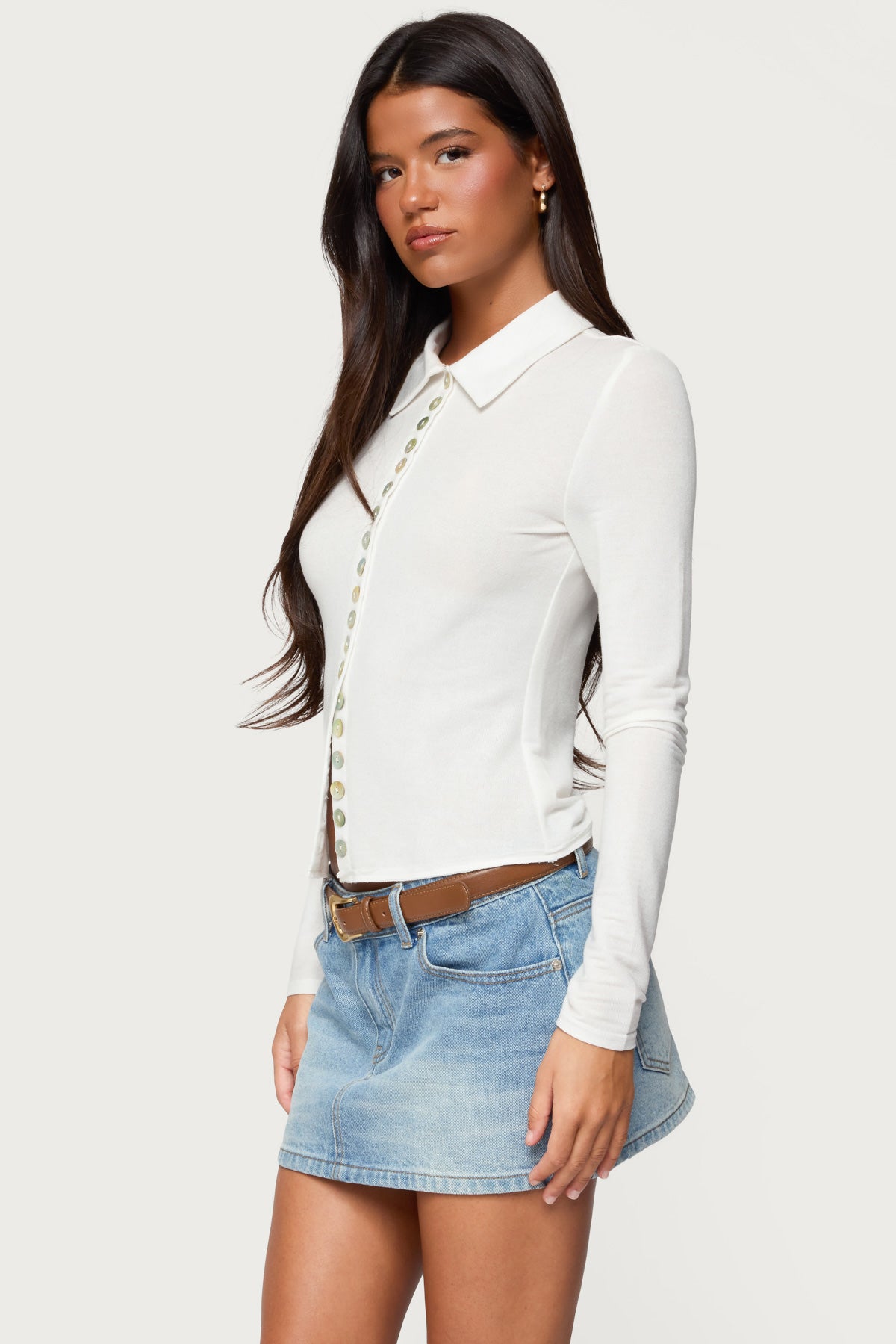 Pennie Iridescent Button Up Shirt