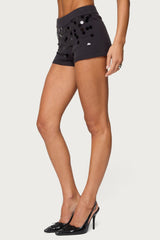 Cierra Sequin Knit Micro Shorts