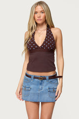 Ginny Mixed Polka Dot Halter Top