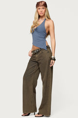 Susanna Asymmetric Twist Halter Top