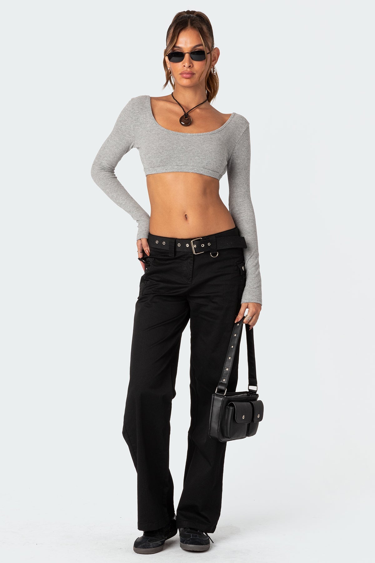 Sydney Ribbed Open Back Crop Top