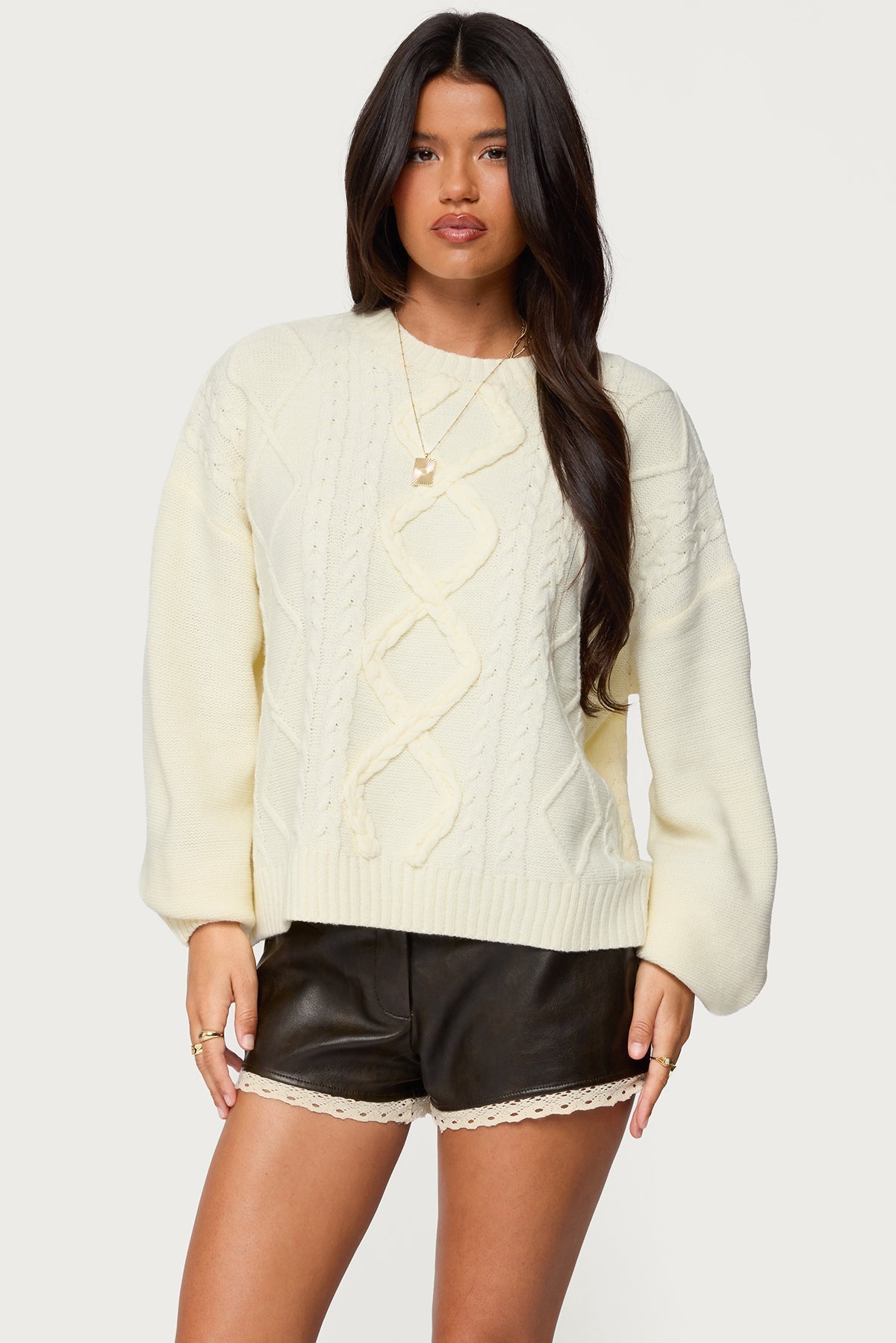 Braided Cable Knit Oversized Sweater