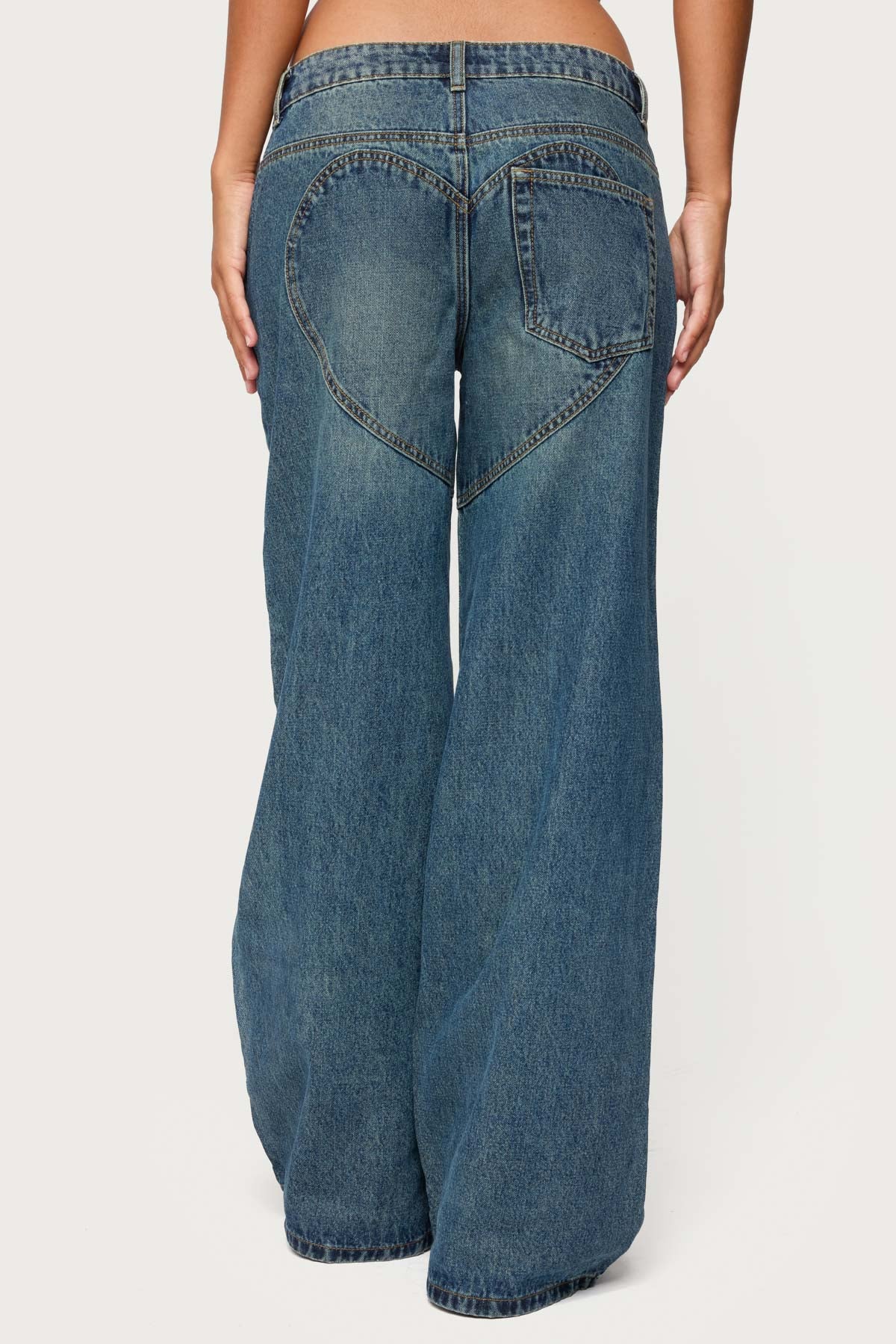 Heartly Low Rise Straight Leg Jeans