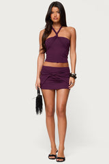 Maggi Knotted Mesh Mini Skirt