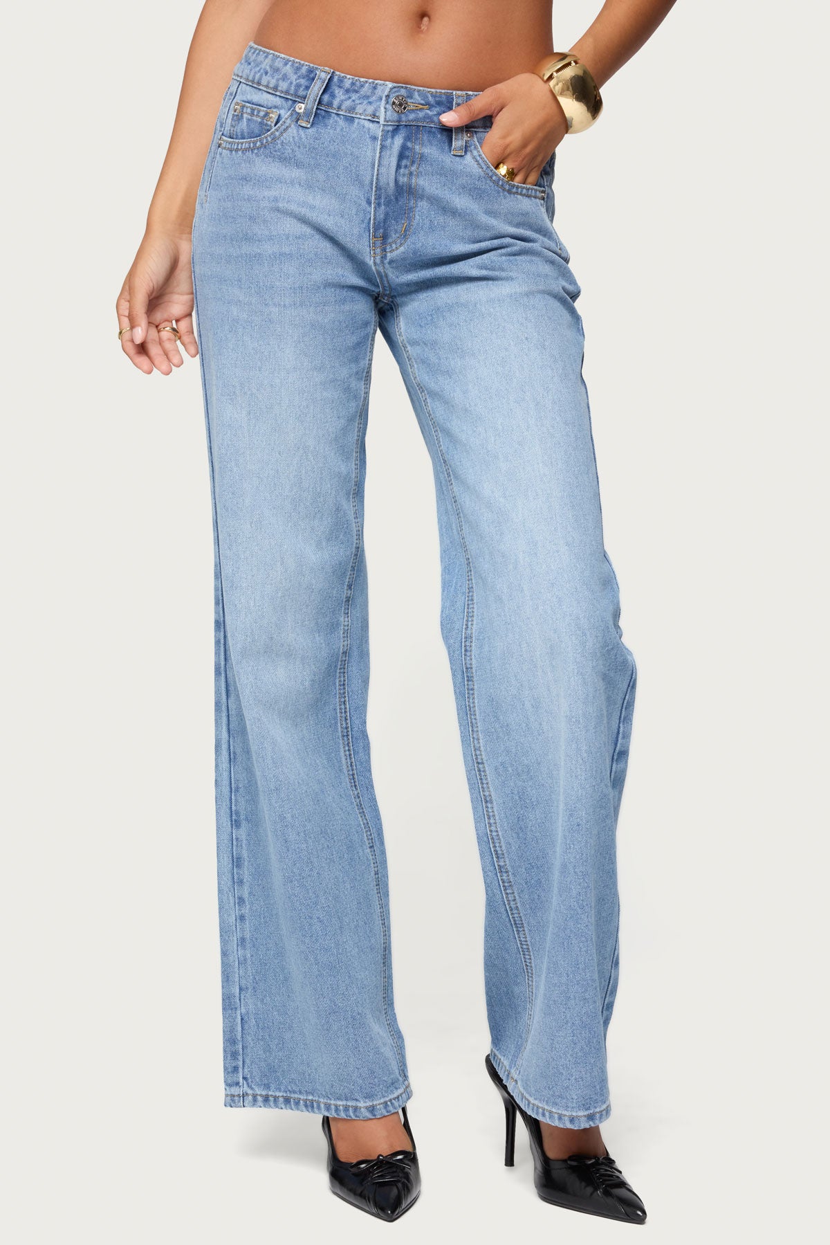 Holly Straight Leg Mid Rise Jeans