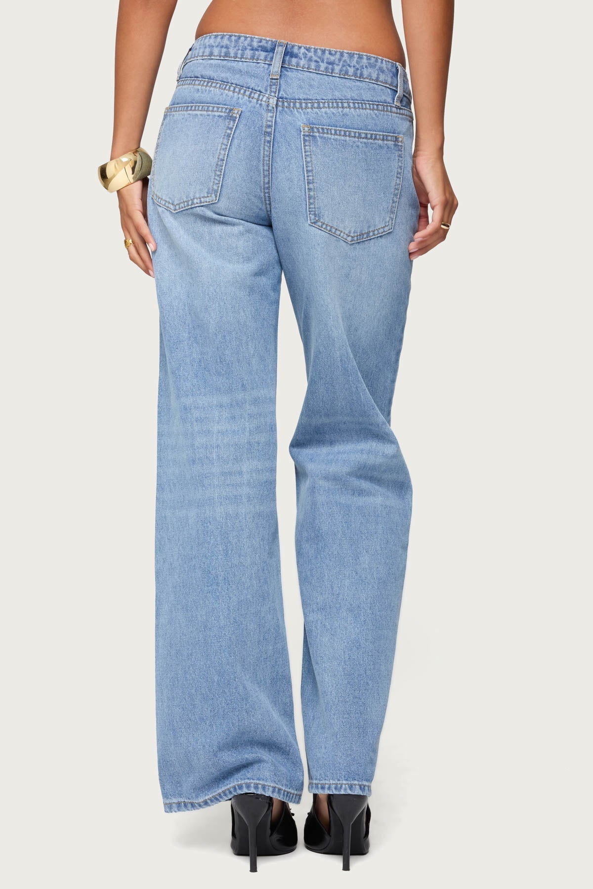 Holly Straight Leg Mid Rise Jeans