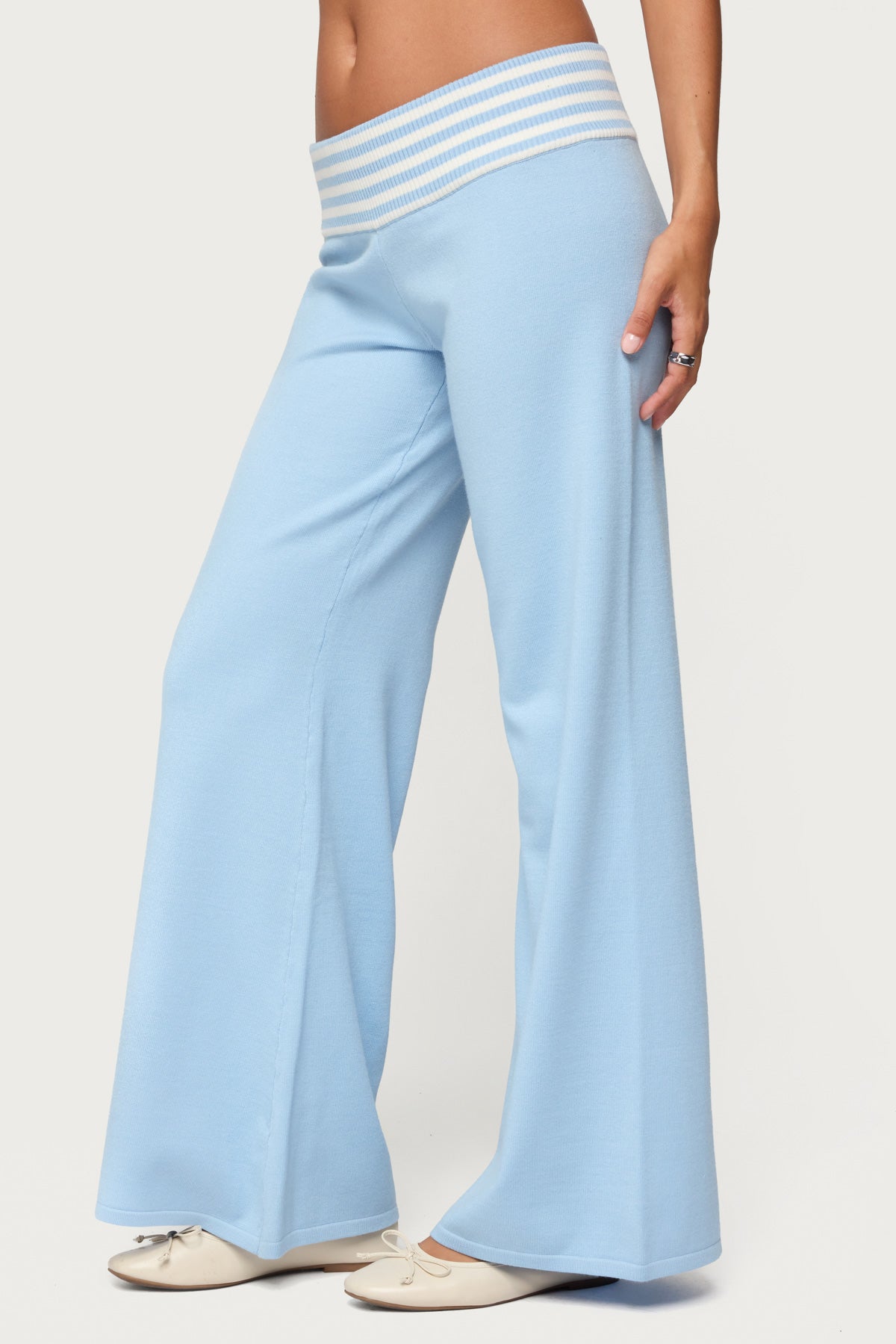 Clarisse Stripey Flared Knit Pants