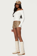 Melaney Faux Leather Micro Shorts