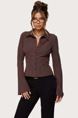 Pinstripe Tailored Button Up Shirt