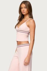 Miya Stripey Ribbed Knit Tank Top