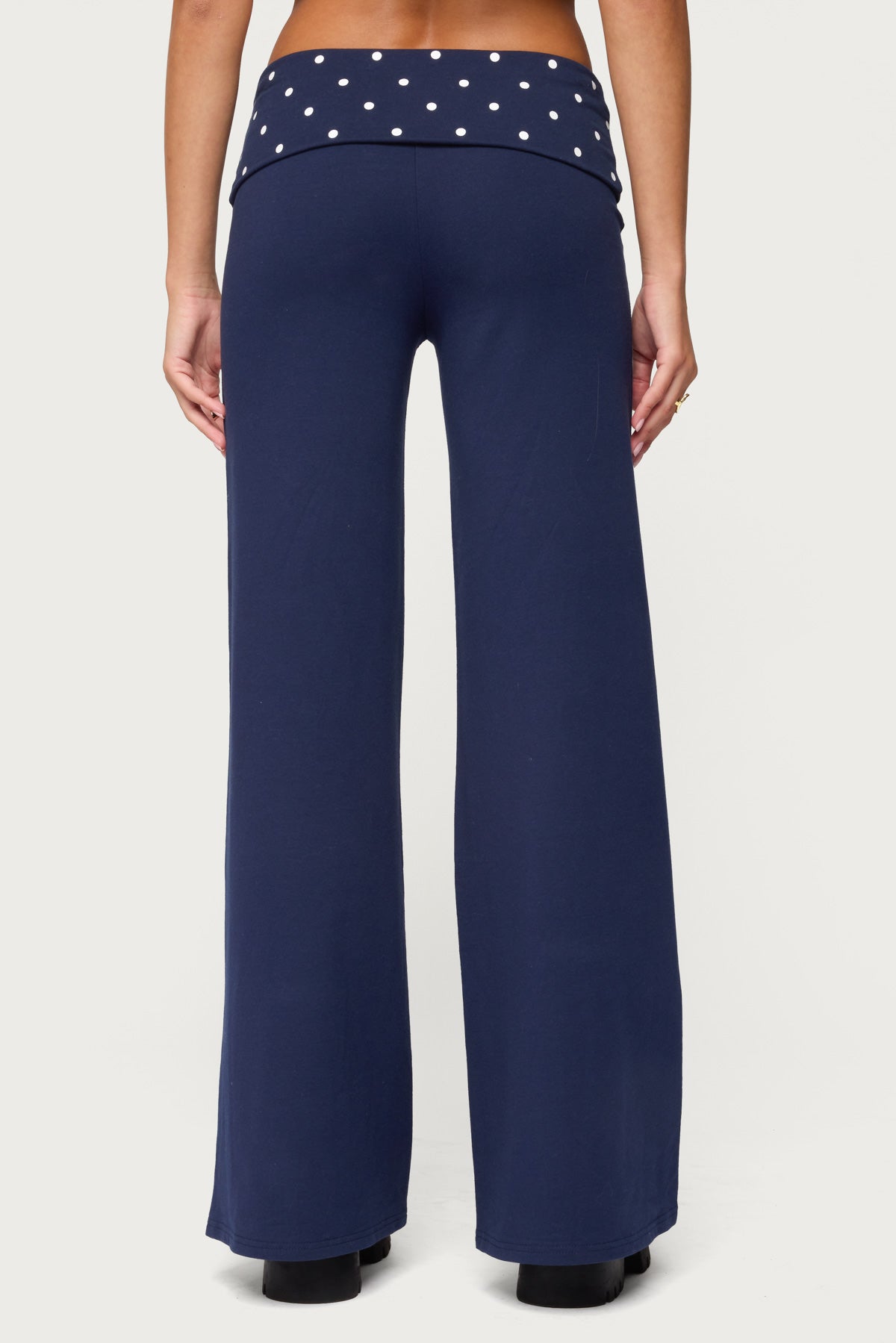 Reeva Polka Dot Fold Over Pants