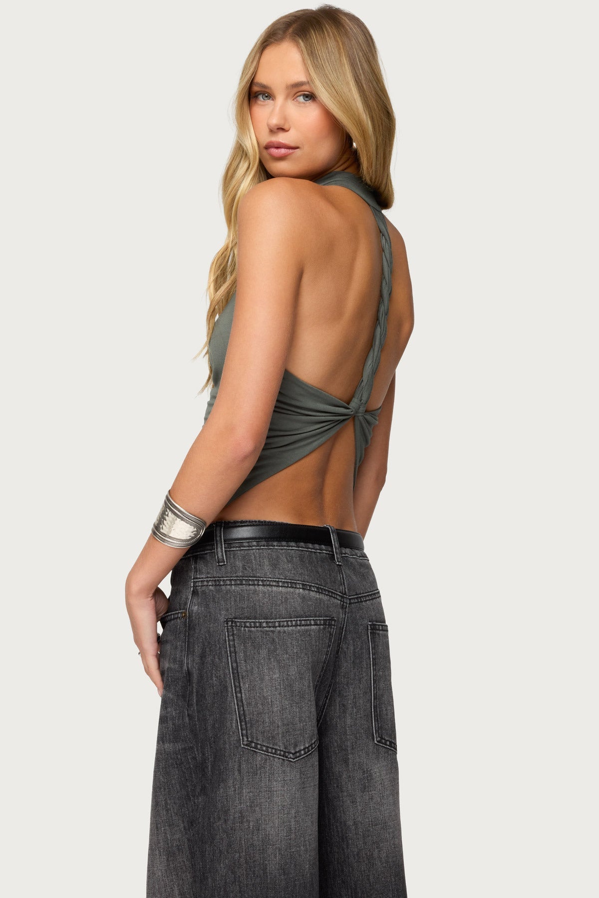 Collie Twisted High Cowl Neck Top