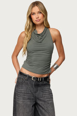 Collie Twisted High Cowl Neck Top