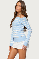 Lori Striped Off Shoulder Sweater