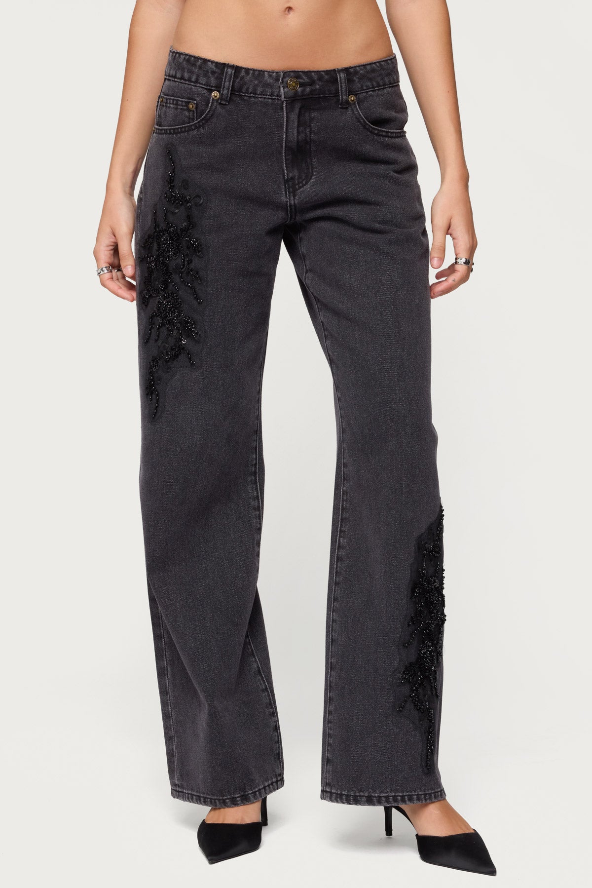 Rossa Beaded Low Rise Jeans