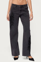 Rossa Beaded Low Rise Jeans