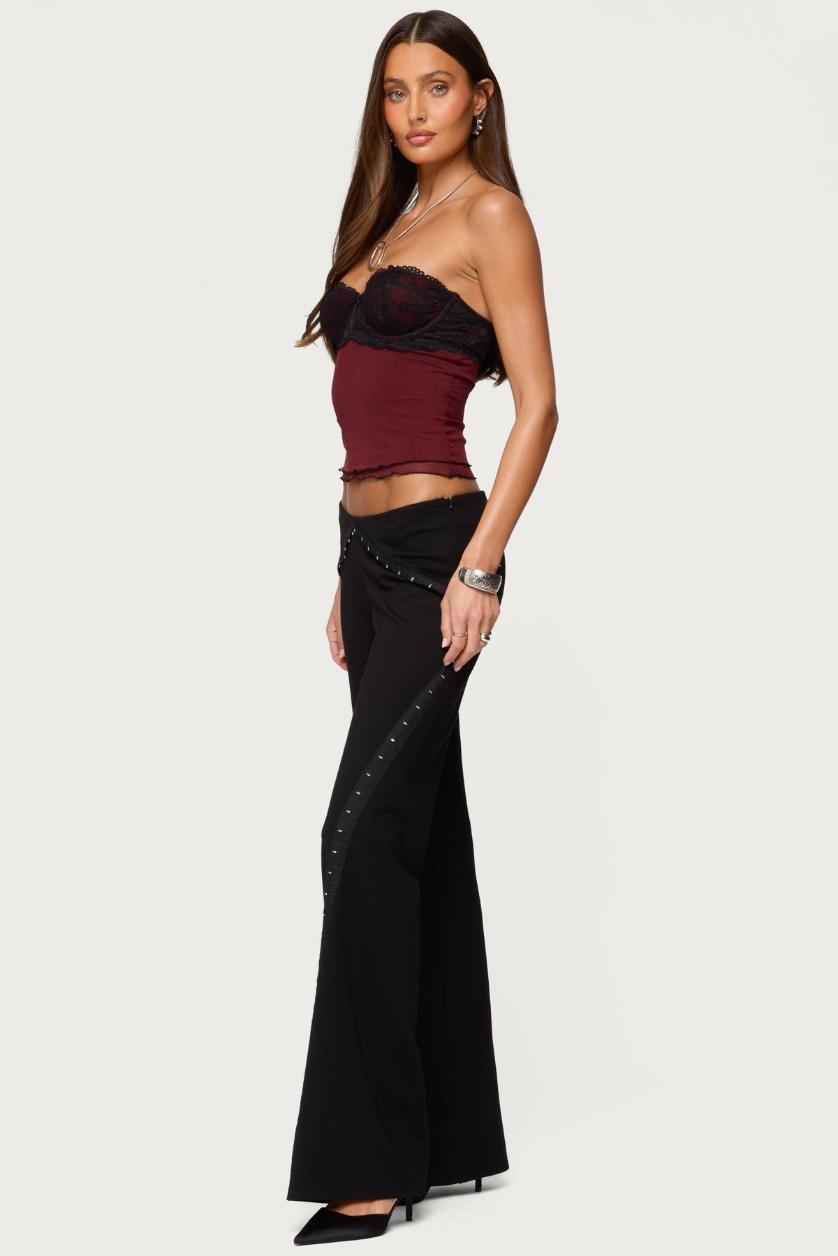 Contrast Lacey Mesh Bra Top