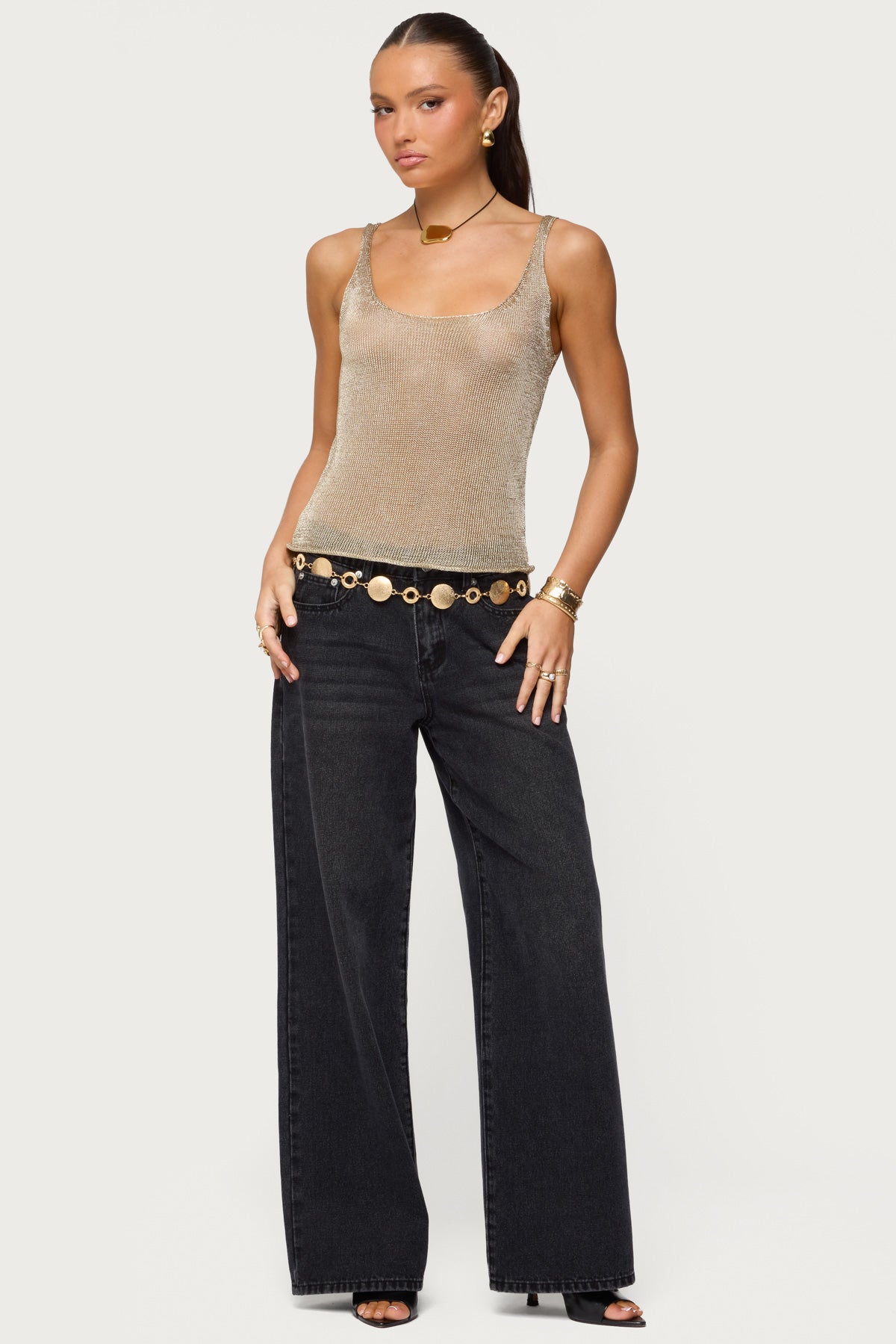 Ery Wide Leg Mid Rise Jeans