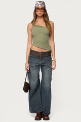 Knotted One Shoulder Asymmetric Top
