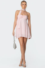 Pheona Strapless Scarf Mini Dress