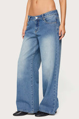 Petite Magda Low Rise Acid Wash Jeans