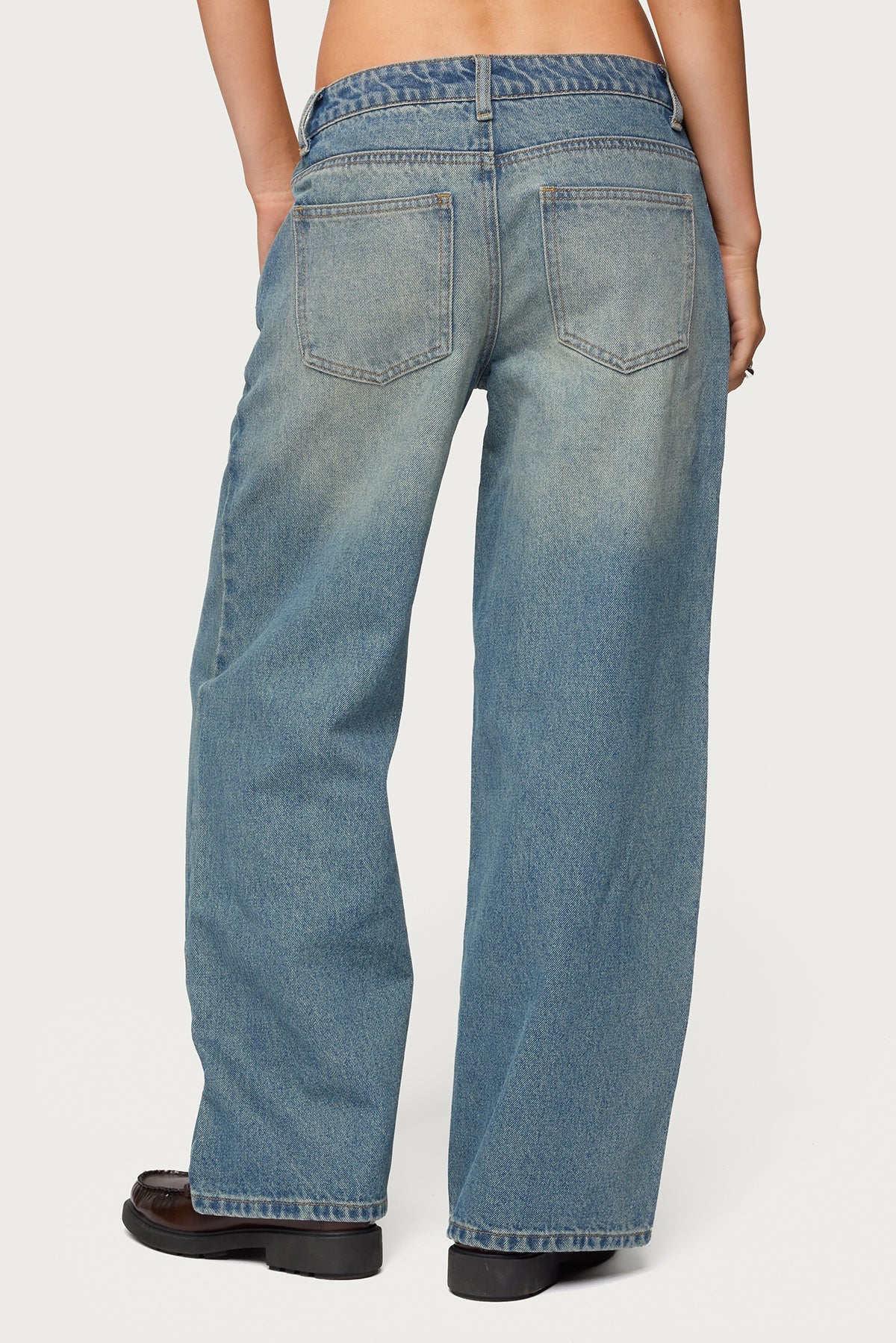 Petite Magda Low Rise Acid Wash Jeans