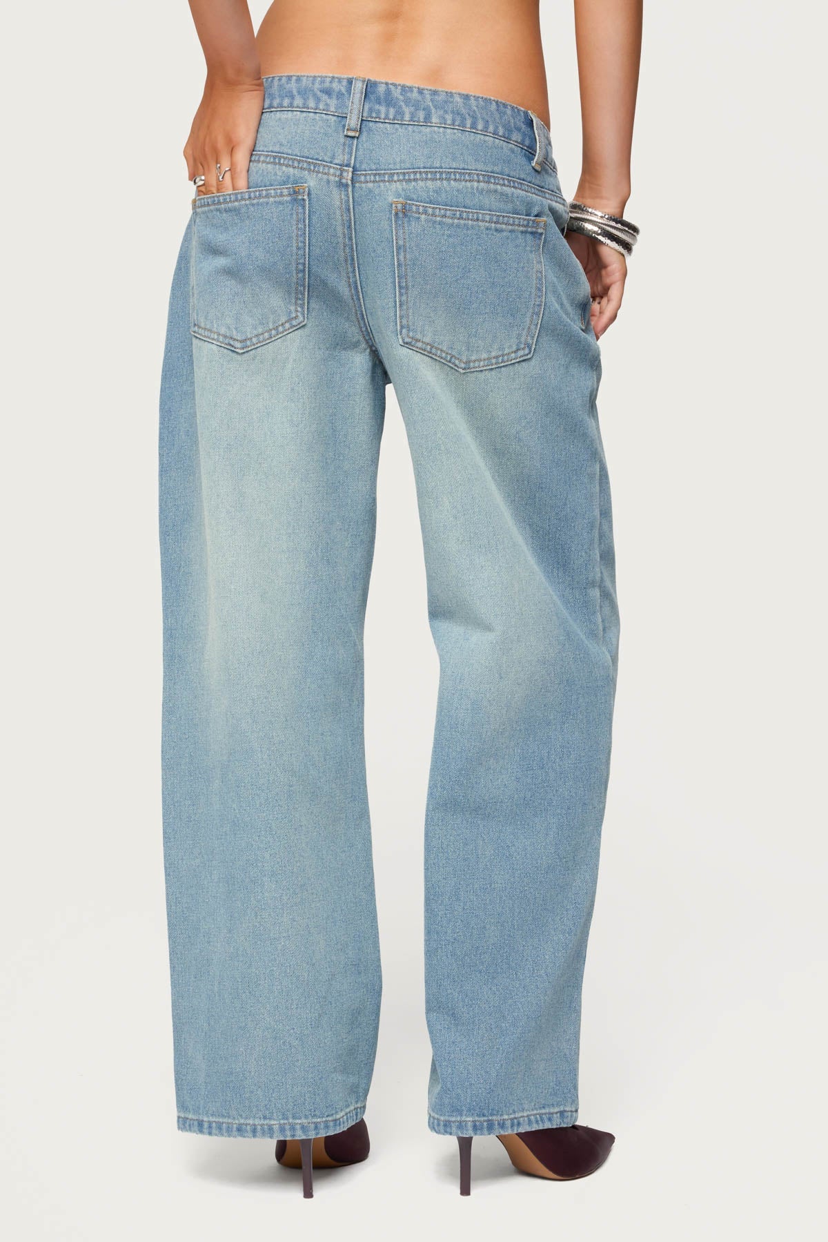 Petite Raelynn Washed Low Rise Jeans
