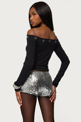 Trina Grommet Off Shoulder Top