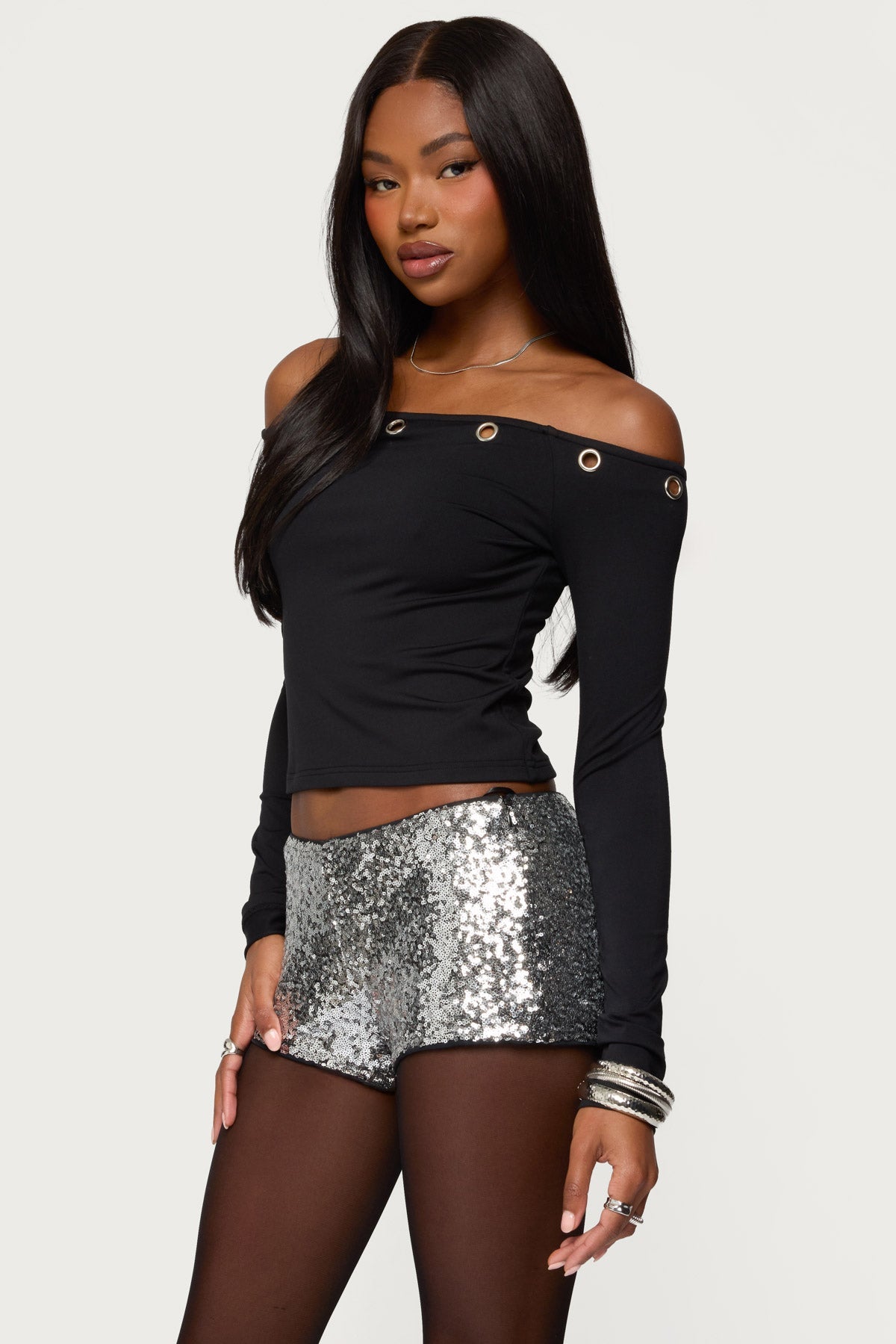 Trina Grommet Off Shoulder Top