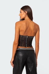 Sheer Rhinestone Corset