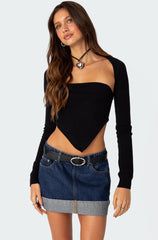 Two Piece Knit Triangle Shrug Top