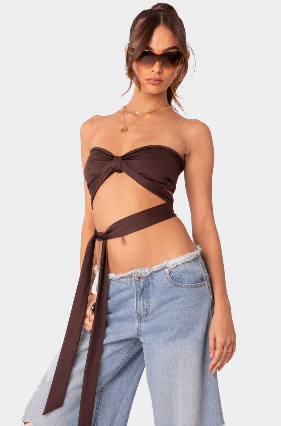 Wyatt Wrap Tie Bandeau Top