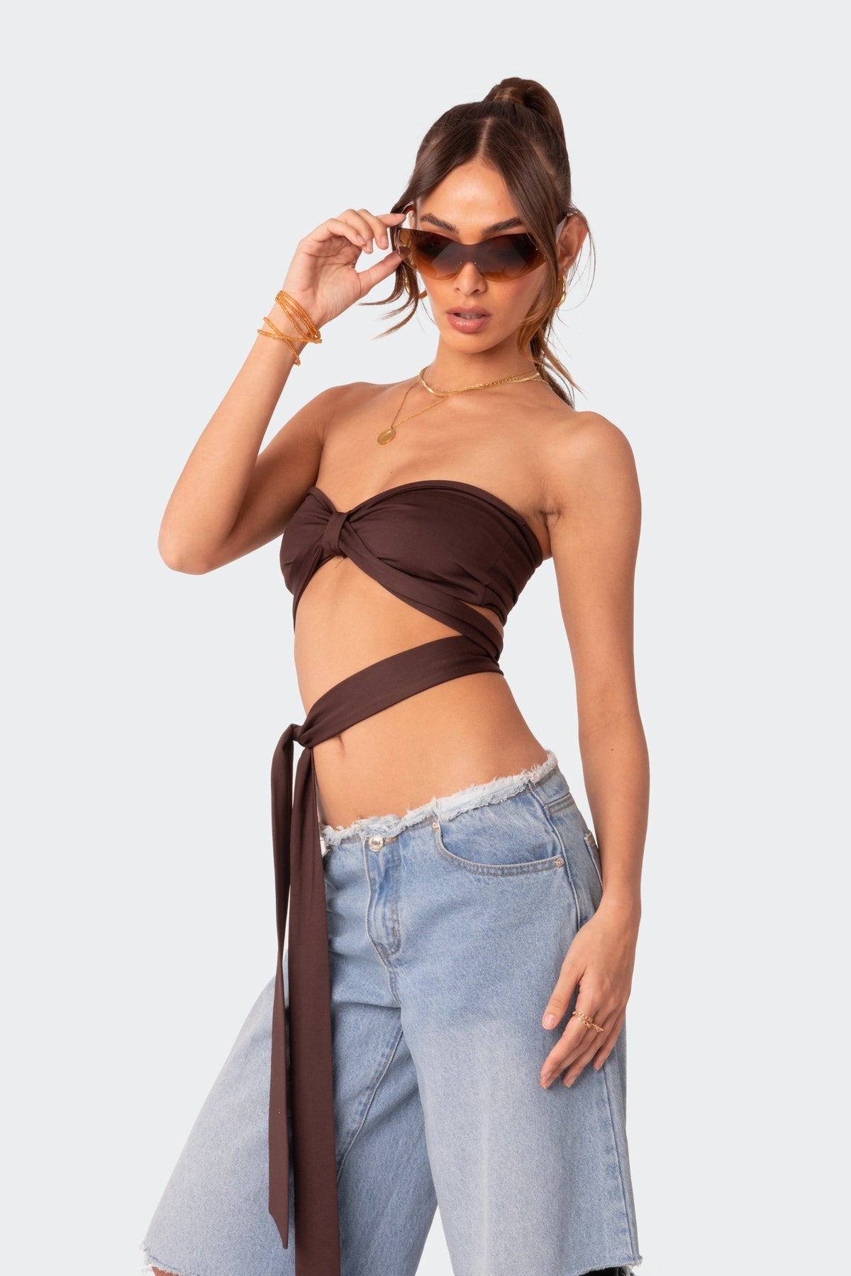 Wyatt Wrap Tie Bandeau Top