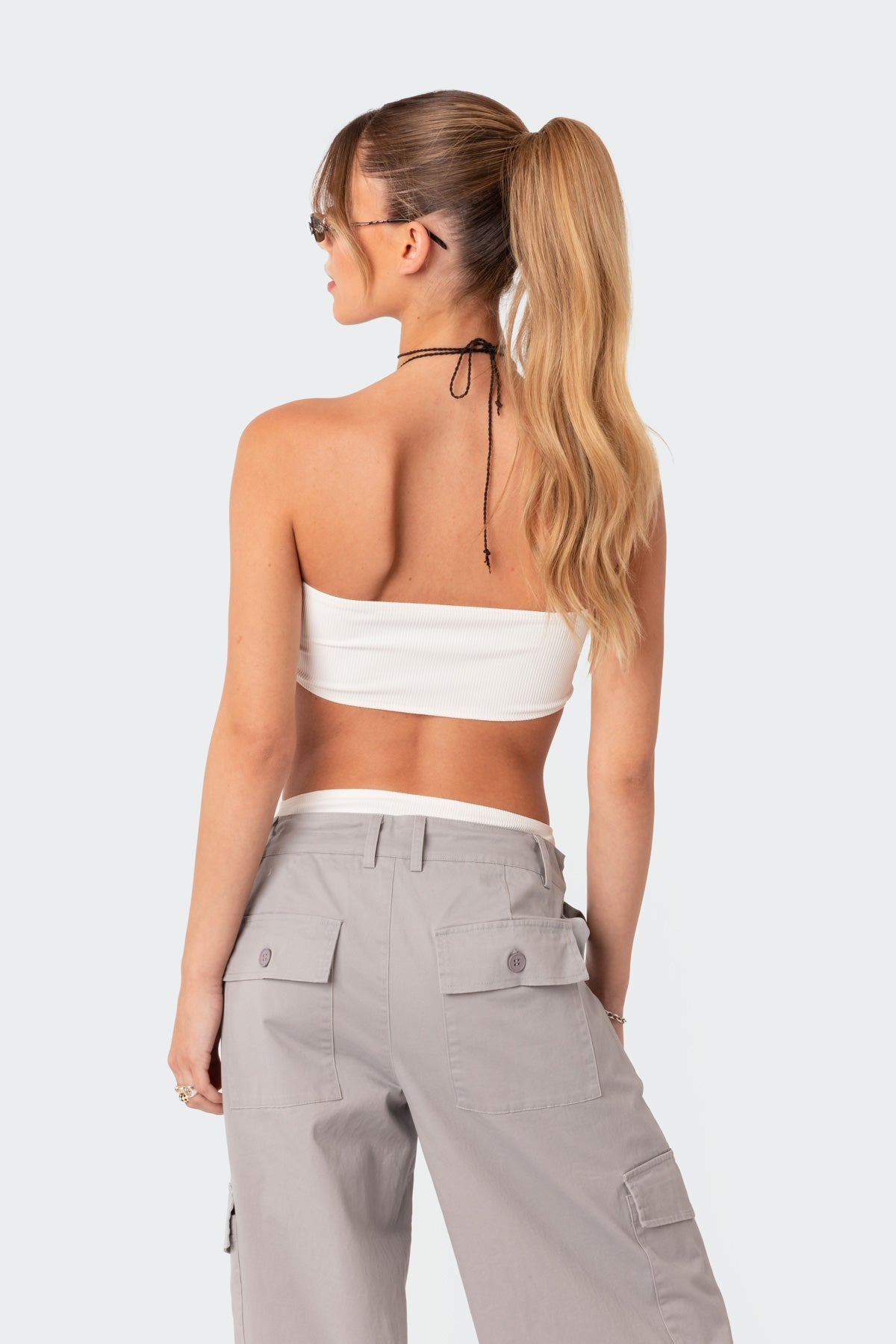 Vivie Ribbed Cut-Out Bodysuit