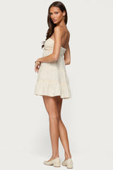 Safie Strapless Tiered Mini Dress