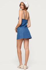 Maleeka Cut Out Denim Mini Dress