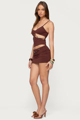 Neri Beaded Belt Mini Skirt