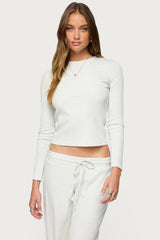 Cicilia Long Sleeve Ribbed T Shirt