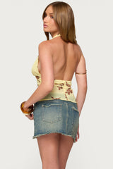 Hannah Floral Chiffon Halter Top