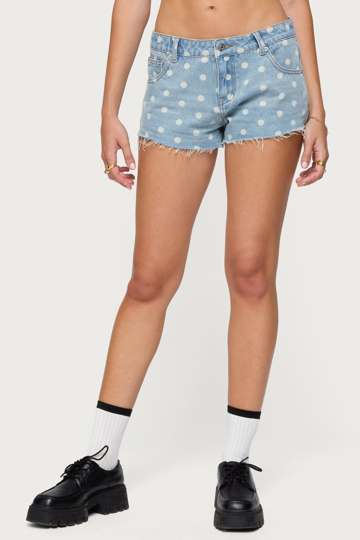 Josie Polka Dot Denim Shorts