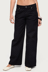 Misha Polka Dot Baggy Low Jeans
