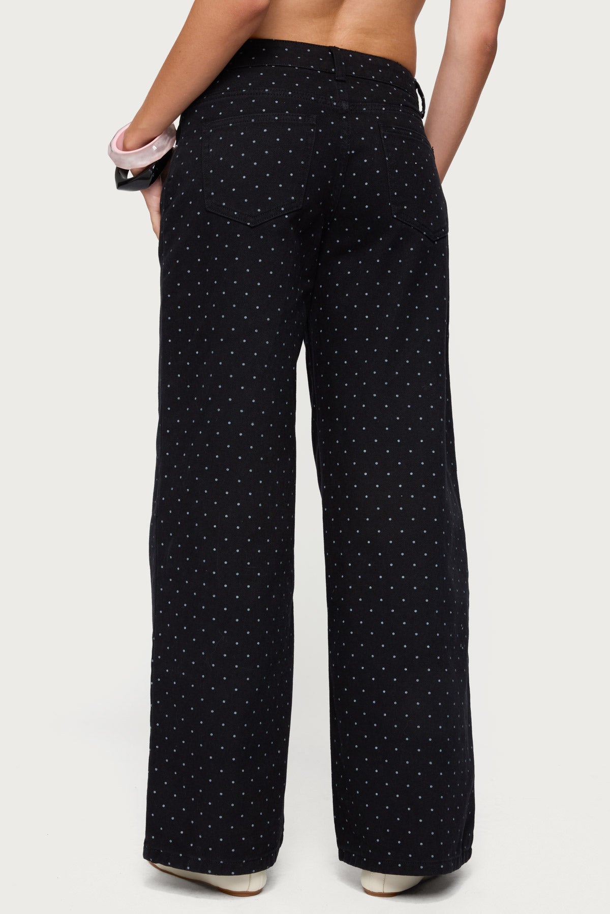 Misha Polka Dot Baggy Low Jeans